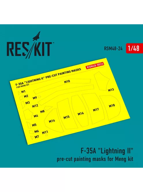 Reskit - F-35A Lightning II pre-cut painting masks for Meng kit