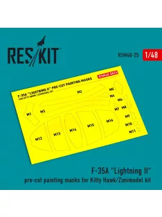   Reskit - F-35A Lightning II pre-cut painting masks for Kitty Hawk/Zimimodel kit