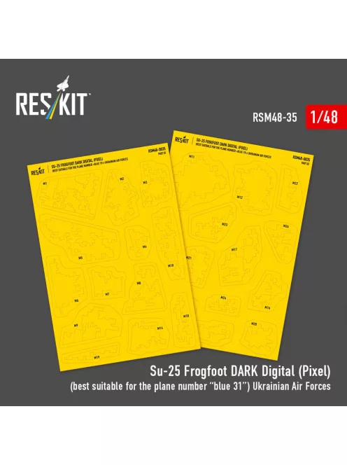 Reskit - Su-25 Frogfoot DARK Digital (Pixel) (best suitable for the plane number “blue 31”) Ukrainian Air Forces (Pre-cut painting masks )