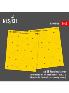   Reskit - Su-25 Frogfoot Clover (best suitable for the plane number “blue 22”) Ukrainian Air Forces (Pre-cut painting masks )