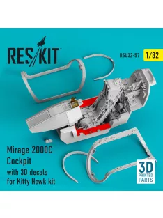   Reskit - Mirage 2000C Cockpit with 3D decals for Kitty Hawk kit