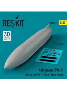   Reskit - 480 gallon FPU-11 fuel tank for F/A-18 (E,F,G) "Super Hornet" (1 pcs) (3D Printed) (1/32)