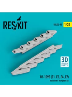   Reskit - Bf-109E (E1,E3,E4,E7) exhaust for Trumpeter kit (3D Printed) (1/32)