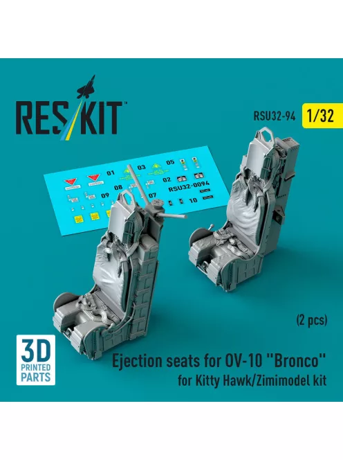 Reskit - Ejection seats for OV-10 Bronco (2 pcs) for Kitty Hawk/Zimimodel kit (3D Printed)