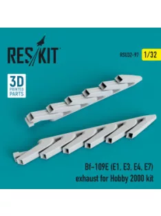   Reskit - Bf-109E (E1, E3, E4, E7) exhaust for Hobby 2000 kit (1/32)
