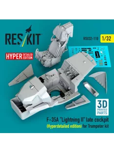   Reskit - F-35A Lightning II late cockpit (Hyperdetailed edition) for Trumpeter kit (3D Printed)