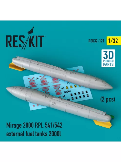 Reskit - Mirage 2000 RPL external fuel tanks 2000lt (2 pcs) (3D Printed)