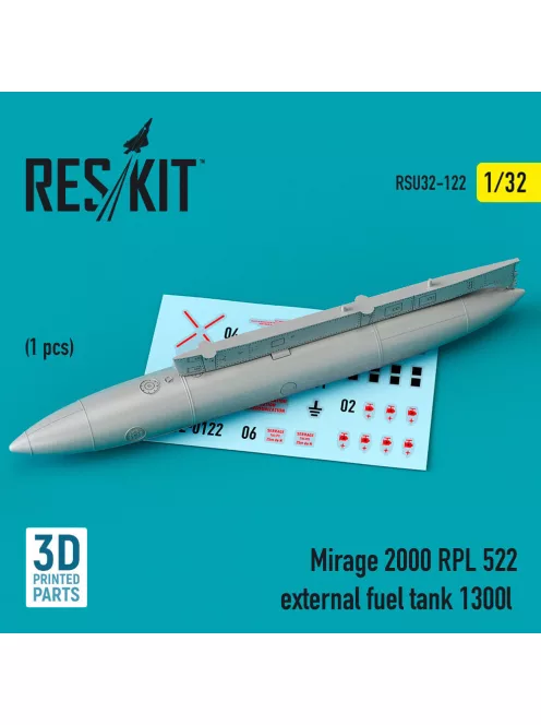 Reskit - Mirage 2000 RPL 522 external fuel tank 1300lt (3D Printed)