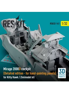   Reskit - Mirage 2000D cockpit (Detailed edition) for Kitty Hawk / Zimimodel kit (3D Printed)