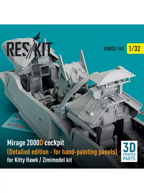 Reskit - Mirage 2000D cockpit (Detailed edition) for Kitty Hawk / Zimimodel kit (3D Printed)