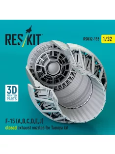   Reskit - F?15 Eagle/Strike Eagle (A,B,C,D,E early,J) F100-PW-220 closed exhaust nozzles for Tamiya kit (3D Printed)