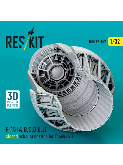 Reskit - F?15 Eagle/Strike Eagle (A,B,C,D,E early,J) F100-PW-220 closed exhaust nozzles for Tamiya kit (3D Printed)