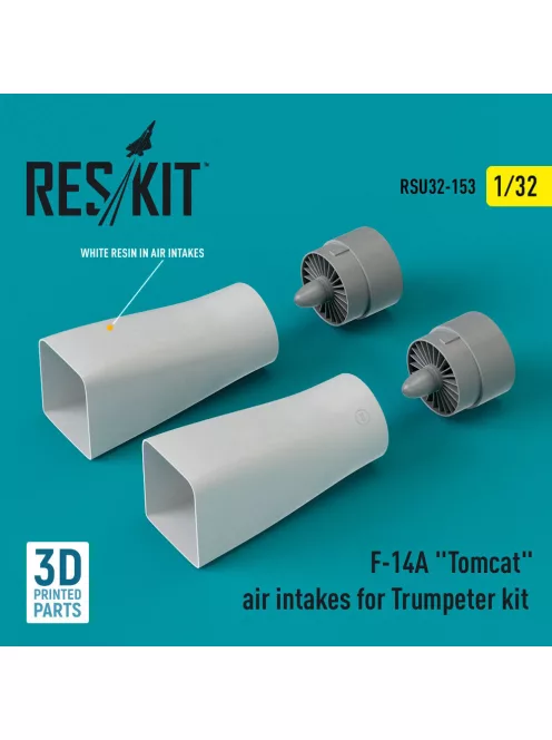 Reskit - F-14A Tomcat air intakes for Trumpeter kit (3D Printed)