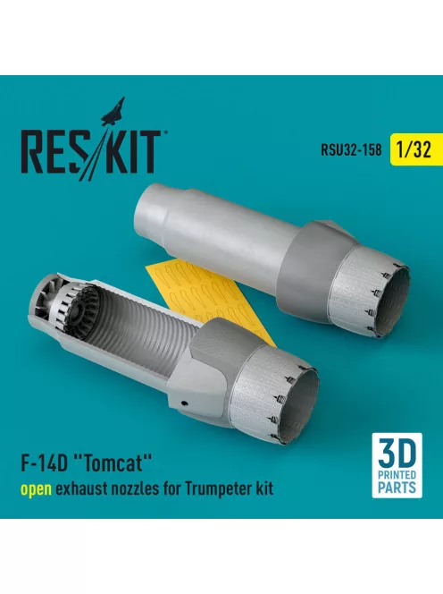 Reskit - F-14D Tomcat open exhaust nozzles for Trumpeter kit (3D Printed)
