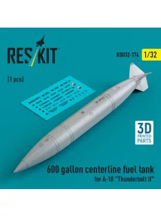   Reskit - 600 gallon centerline fuel tank for A-10 Thunderbolt II (1 pcs) (3D Printed)