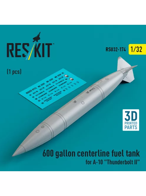 Reskit - 600 gallon centerline fuel tank for A-10 Thunderbolt II (1 pcs) (3D Printed)