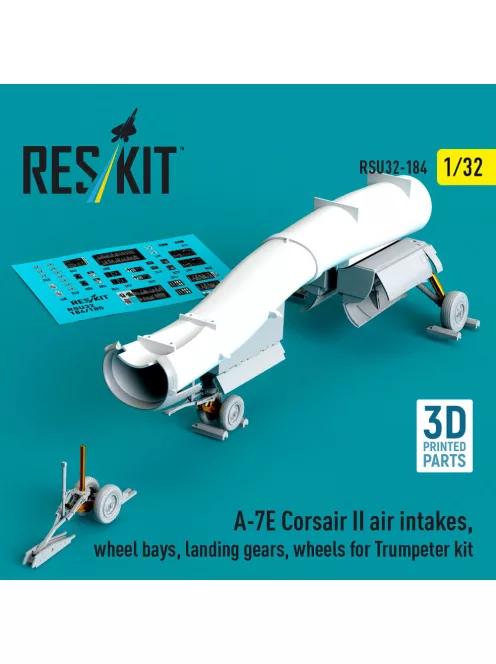 Reskit - A-7E Corsair II air intakes wheel bays landing gears wheels for Trumpeter kit (3D Printed)