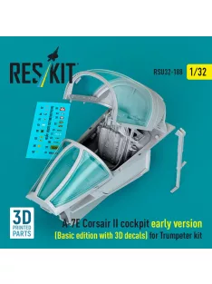   Reskit - A-7E Corsair II early cockpit (Basic edition with 3D decals) for Trumpeter kit (3D Printed)
