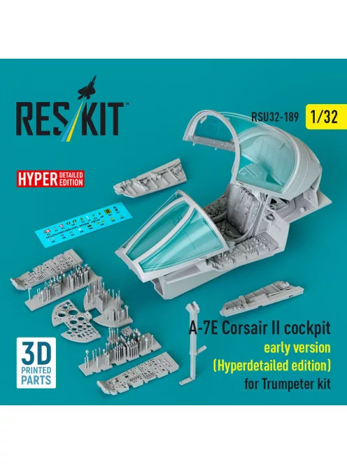 Reskit - A-7E Corsair II early cockpit (Hyperdetailed edition) for Trumpeter kit (3D Printed)