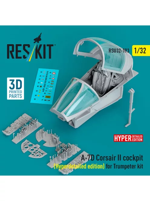 Reskit - A-7D Corsair II cockpit (Hyperdetailed edition) for Trumpeter kit (3D Printed)