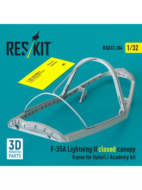 Reskit - F-35A Lightning II closed canopy frame for Italeri / Academy kit (3D Printed)