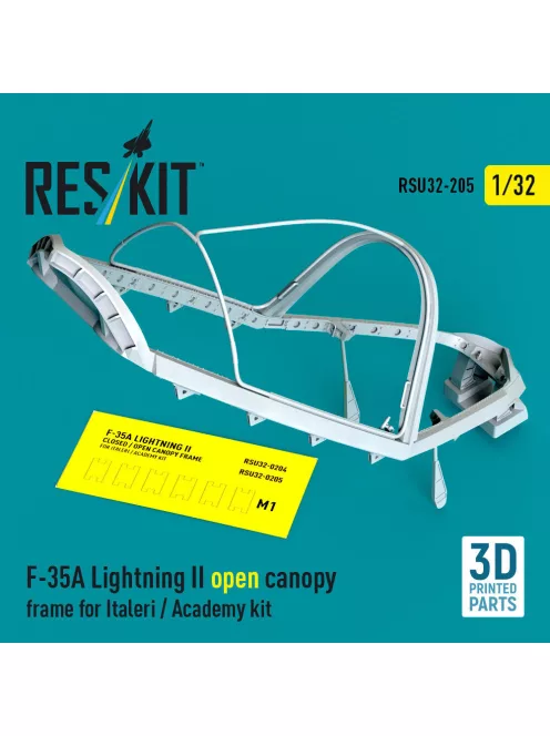 Reskit - F-35A Lightning II open canopy frame for Italeri / Academy kit (3D Printed)