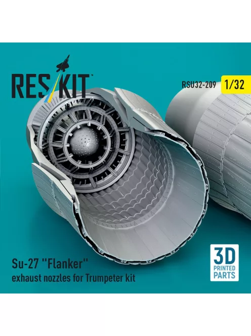 Reskit - Su-27 Flanker exhaust nozzles for Trumpeter kit (3D Printed)