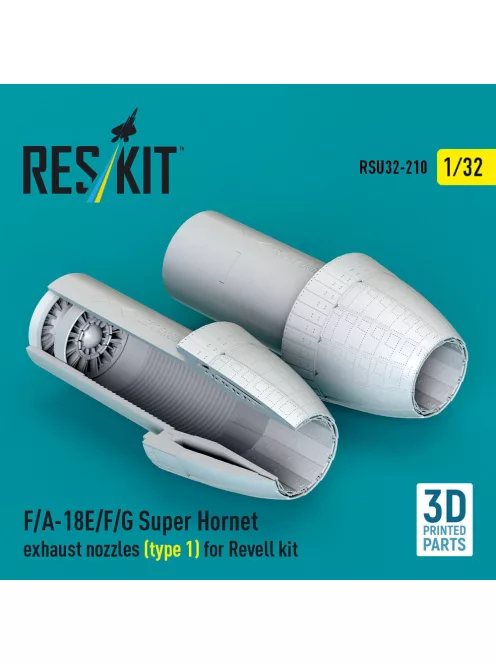 Reskit - F/A-18E/F/G Super Hornet exhaust nozzles (type 1) for Revell kit (3D Printed)