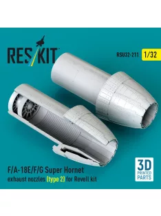   Reskit - F/A-18E/F/G Super Hornet exhaust nozzles (type 2) for Revell kit (3D Printed)