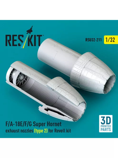 Reskit - F/A-18E/F/G Super Hornet exhaust nozzles (type 2) for Revell kit (3D Printed)