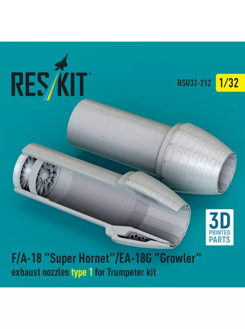 Reskit - F/A-18 Super Hornet/EA-18G Growler exhaust nozzles type 1 for Trumpeter kit (3D Printed)