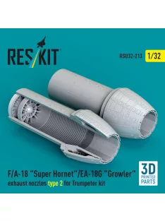   Reskit - F/A-18 Super Hornet/EA-18G Growler exhaust nozzles type 2 for Trumpeter kit (3D Printed)
