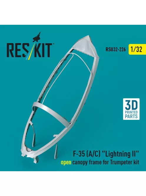 Reskit - F-35 (A/C) Lightning II open canopy frame for Trumpeter kit (3D Printed)