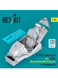   Reskit - F-35C Lightning II late cockpit (Basic edition with 3D decals) for Trumpeter kit (3D Printed)
