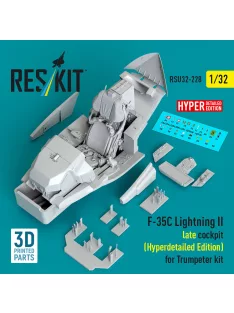   Reskit - F-35C Lightning II late cockpit (Hyperdetailed Edition) for Trumpeter kit (3D Printed)