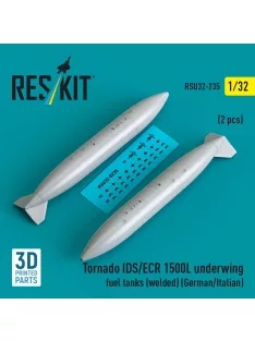   Reskit - Tornado IDS/ECR 1500L underwing fuel tanks (welded) (German AF / Italian AF) (2 pcs) (3D Printed)