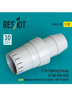   Reskit - F-16 Fighting Falcon (F100-PW-220) open exhaust nozzle for Academy / AFV Club kit (3D Printed)