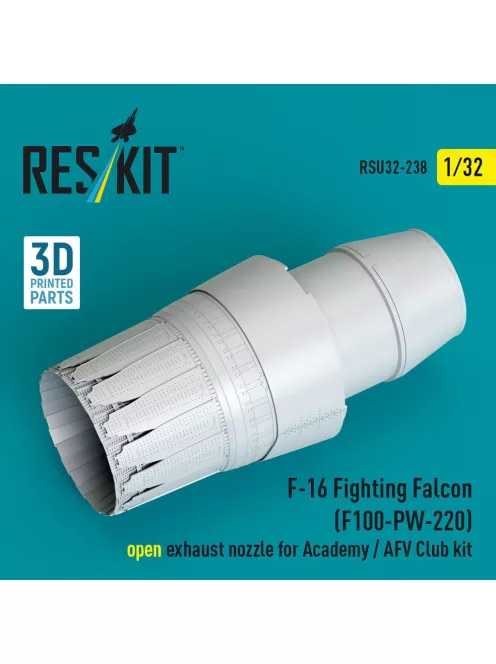 Reskit - F-16 Fighting Falcon (F100-PW-220) open exhaust nozzle for Academy / AFV Club kit (3D Printed)
