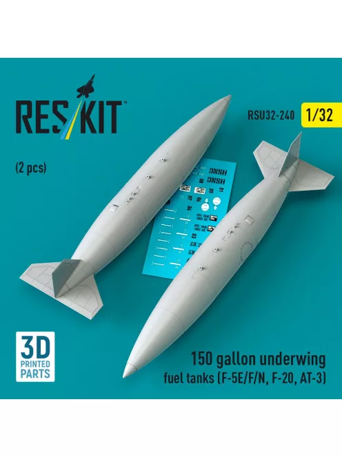 Reskit - 150 gallon underwing fuel tanks (F-5E F N F-20 AT-3) (2 pcs) (3D Printed)