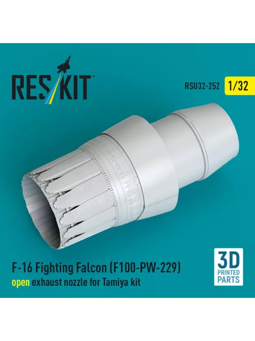 Reskit - F-16 Fighting Falcon (F100-PW-229) open exhaust nozzle for Tamiya kit (3D Printed)