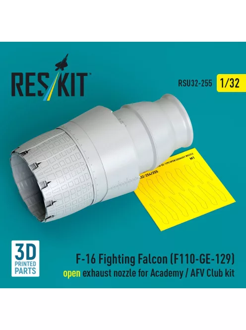 Reskit - F-16 Fighting Falcon (F110-GE-129) open exhaust nozzle for Academy / AFV Club kit (3D Printed)