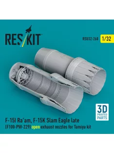   Reskit - F?15I Ra'am F?15K Slam Eagle late (F100-PW-229) open exhaust nozzles for Tamiya kit (3D Printed)