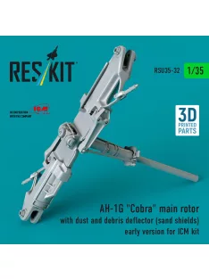   Reskit - AH-1G Cobra main rotor with dust and debris deflector (sand shields) early version for ICM kit (3D Printed)