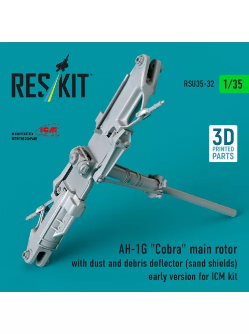 Reskit - AH-1G Cobra main rotor with dust and debris deflector (sand shields) early version for ICM kit (3D Printed)