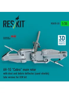   Reskit - AH-1G Cobra main rotor with dust and debris deflector (sand shields) late version for ICM kit (3D Printed)
