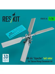   Reskit - AH-64 Apache tail rotor for Takom/Meng/Snowman kit (3D Printed)