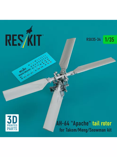 Reskit - AH-64 Apache tail rotor for Takom/Meng/Snowman kit (3D Printed)