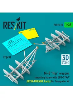   Reskit - Mi-8 Hip weapon mounting frame with BD3-57KrV (USSR/UKRAINE Early) for Trumpeter kit (2 pcs) (3D Printed)