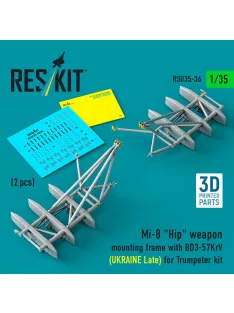   Reskit - Mi-8 Hip weapon mounting frame with BD3-57KrV (UKRAINE Late) for Trumpeter kit (2 pcs) (3D Printed)