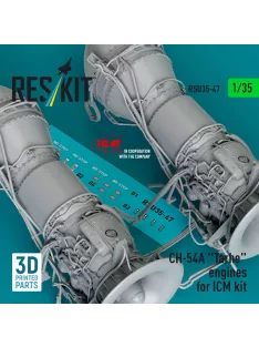 Reskit - CH-54A Tarhe engines for ICM kit (3D Printed)